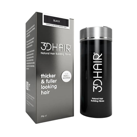 3D Hair Natural Hair Building Fibres for Thinning Hair - Black 35g