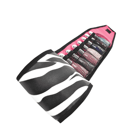 Nail Polish Roll Zebra Bag Holder